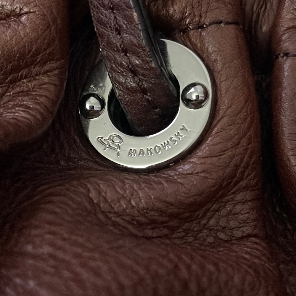 b.makowsky brown leather hobo